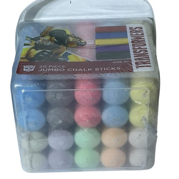 Transformers Jumbo Sidewalk Chalk Tub 20 Sticks by Hasbro - Picture 4 of 13